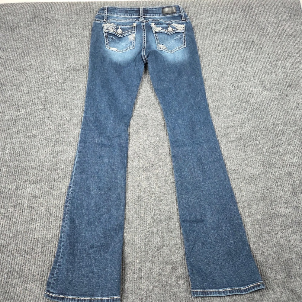 Daytrip Lynx Bootcut‎ Jeans 30XXL Medium Wash Embroidered Flap Pocket DBK1021